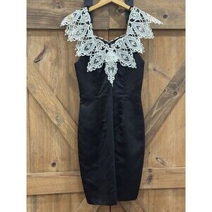 Gunne Sax  Jessica McClintock True Vintage 80s Dress Off Shoulder Big Bow Sz 7/8